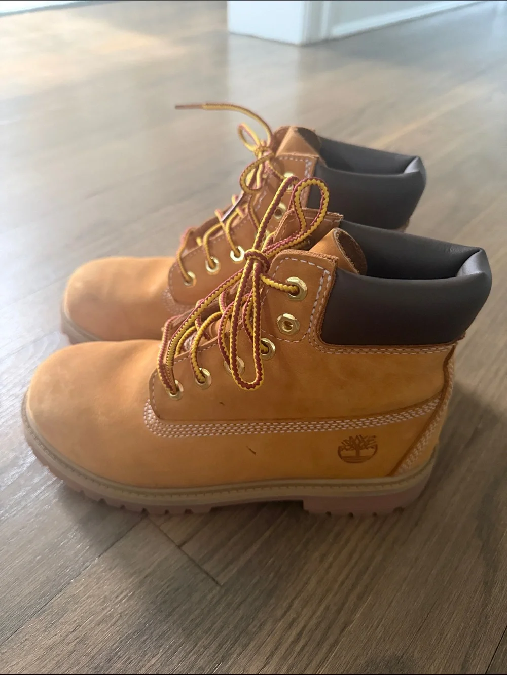Timberland Kids Wheat/Tan Nubuck Lace-Up Boots